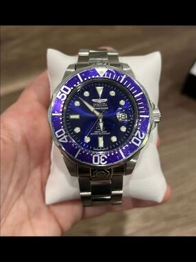 Invicta Pro Grand Diver Stainless Steel Watch - Purple Dial/Bezel 3045